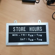 PAPAN BUKA TUTUP/OPEN CLOSE BOARD/STORE HOURS/SCHEDULE BOARD/MOVITEX C