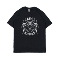 Metal T-Shirt Satanic Distro T-Shirt Men Women Black SIXCISSORS 666 THREEDOG KERBEROS