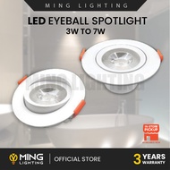 ✾LED Eyeball 3W 7W Recessed Spotlight Downlight Home Lighting Room Ceiling Lights Down Light Lampu Siling Hiasan Rumah✦