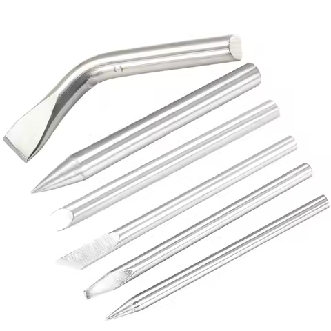 2pcs Lead-free Soldering Iron Tips Replacement 2.3/3.5/5.3/14.5mm Width Solder Tip Bend Tip 30W 60W 