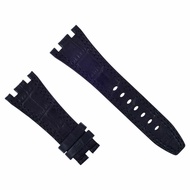 Ewatchparts 28MM AP LEATHER BAND STRAP COMPATIBLE WITH 42MM AUDEMARS PIGUET ROYAL OAK OFFSHORE BLACK