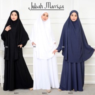 Marissa Set Jubah Khimar Berniqab Abaya Labuh Kembang Baju Umrah Haji Muslimah Size S-3XL Ironless J