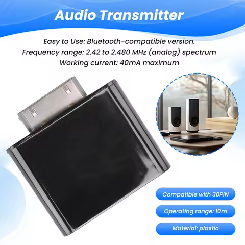 30 Pin Bluetooth Audio Transmitter For Ipod Classic Ipod Nano Touch Wireless Stereo Audio Adapter Bl