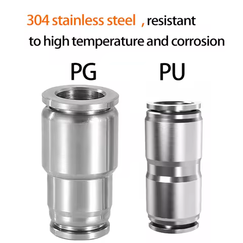 PU PG 304 stainless steel metal pneumatic quick connector 4mm 6mm 8mm 10mm 12mm 14mm 16mm