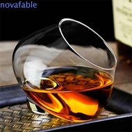 NOVAFABLE​ Cognac Glasses Cup, Rotating Tumbler Irregular Whiskey Wine Glass, Creative Transparent E