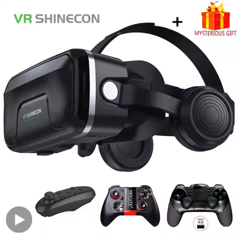 Shinecon Viar 3D Virtual Reality VR Glasses Headset Devices Helmet Lenses Goggles Smart For Smartpho