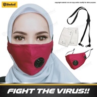 MASKER KAIN RESPIRATOR SHERLOCK with N99 CARBON FILTER - RED