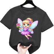 atasan kaos anak perempuan gambar peri cute Tshirt kids lengan pendek 1-12tahun k.162