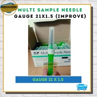 Improve Multi-Sample Needle (1 Box - 100pcs) G.21 X 1 .5" OR G.21 X 1"