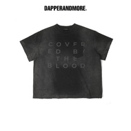DAPPERANDMORE Wash T-SHIRT "COVERED T-SHIRT" Short Boxy Form 100% Cotton 300GSM - Black