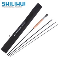 SHILIHUI Fly Fishing Rod 9FT 2.7M 4 Section Fishing Rod Fishing Pole Soft Cork Handle Fly Rod Carbon Carp Fishing Tackle