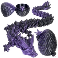 3D Printed Dragon Egg, Cool 3D Printer Articulated Crystal Dragon Toy for Boys Kid Teen, Animals Fid