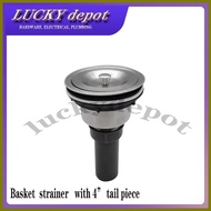 ❐ ┗ ◨ KITCHEN SINK BASKET STRAINER W/ 4" TAIL PIECE ECQ