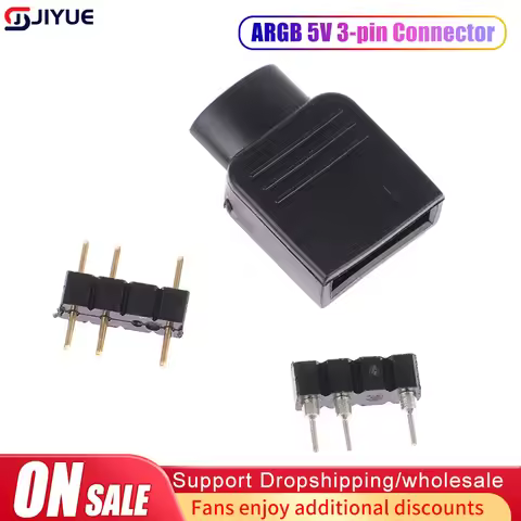 100% New 1Set ARGB 5V 3Pin Connector Adapter With Inner Core Plug Connector For Making ARGB Lamp Lig