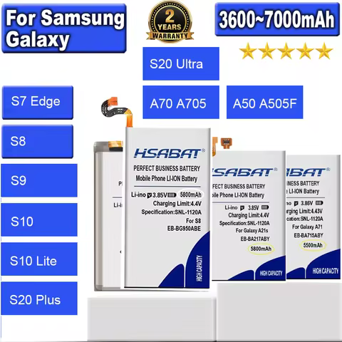 Battery for Samsung Galaxy A71 S7 S8 S9 S10 S20 Ultra A71 A51 Edge Plus A70 M30s A31 A41 A50 A21s A5