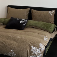 Retro Flower Four-Piece Set Bedding Thickened Gilt Milk Plant New Style Velvet Warm New Chinese Velv