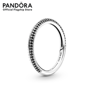 Pandora Sterling silver ring with black crystal