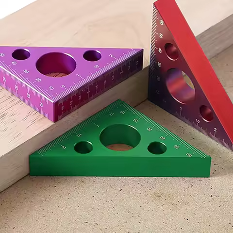 Precision Angle Measurement Tool; Right Angle Marking Ruler; 45/90 Degree Aluminum Alloy for Woodwor