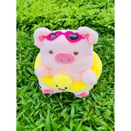 Pink Pig Teddy Bear Bathing with Duck Float - size 25cm Material PP 3D Ti.Nh K.H.i.ET Elasticity Pro