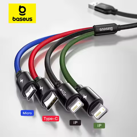 Baseus 3 in 1 USB Cable Type C Cable for Samsung Xiaomi Mi 4 in 1 Cable for iPhone 14 13 12 X 11 Pro