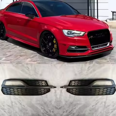 Car Front Bumper Fog Light Grille NEYCOMB HEX Honeycomb Mesh Lamp Cover For Audi A3 S3 RS S-Line 201