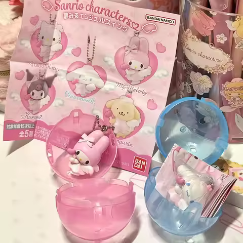 New Genuine Dreamy Angel Series Melody Pompompurin Kuromi Cinnamon Gashapon Pendant Collect Decorati