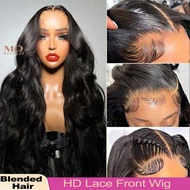 200% Density Pre Plucked Glueless Lace Front Blended Hair Is Made From Human Hair Mixed With Synthet