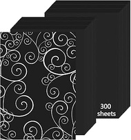 Black Cardstock Paper 8.5'' x 11'', 300 Sheets 180gsm/65 lb Black Printer Cover Card Stock, Premium 