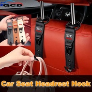 Audi Car Seat Hook Headrest Metal Leather Double Hook Handbag Storage Organizer For A3 8l 8Y A1 Q5 T