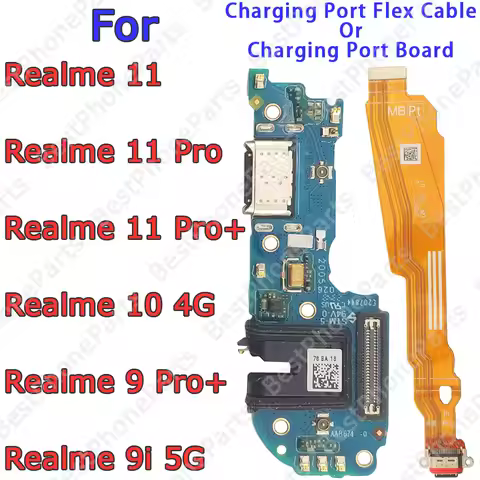 With headphone jack Charge Board For Realme 9 9i 10 11 Pro Plus Pro+ Charging Port Usb Connector Doc