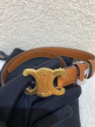 Celine belt 2.5cm size 75 凱旋門皮帶腰帶棕色金扣全新正品現貨
