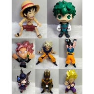 Preloved mini figure mf23 luffy lzuku goku son goku wind black bahamut rice shower
