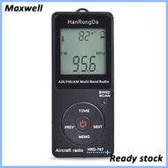 maxwell   HRD-767 AM FM AIR Radio With Earphones LCD Display Locking Button Radio Speaker Rechargeable Portable Radio
