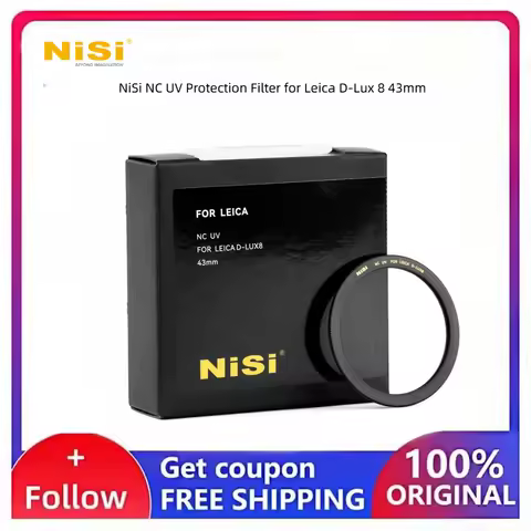 NiSi NC UV Protection Filter for Leica D-Lux 8 43mm Brass Frame 99.2% Transmission Nano Coated Water