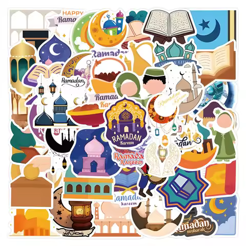 10/30/50/120pcs Cartoon Ramadan Festival Graffiti Stickers Islamic Islamic Decals DIY Luggage Guitar