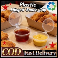 50pcs Hinged Sauce Cup 1/2/3oZ Gravy Dessert Cup With Lid ENVIRONMENTAL FRIENDLY