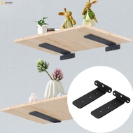 2PCS Floating Shelf Brackets Black Thickened Floating Shelf Brackets Decorative Shelving Shelf Suppo