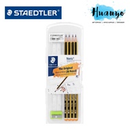Staedtler Noris 2B Pencil Writing Exam Set (4 x 2B Noris, 1 X Ruler, 1 X Eraser, 1 X Sharpener)