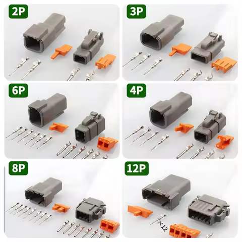 5/20/100 Sets 2-12 Pin Way Deutsch DTM Series Connector 2P 3P 4P 6P 8P 12P Male Female Docking Harne