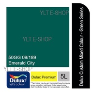Dulux Premium 5L - 50GG 09/189 Emerald City - Easy Clean/ Ambiance PearlGlo - Green Series