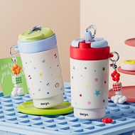 现货️bociya保温杯女生高颜值新款礼品咖啡杯便携学生水杯吸管保冷杯子12.30