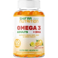 SHIFAA NUTRITION Vegan Omega 3 Adult Gummy |No Fish Oil Hiccup |60 Gummies |Vegetable Base, Containi