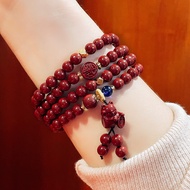 Cinnabar Bracelet Beads Bracelet Lucky and Charm Bracelet Men and Women 开光朱砂手链手串 招财猫多圈串珠手链手串 佛珠 108 