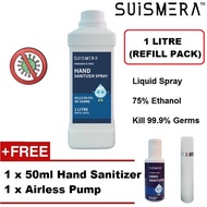 🎀Ready Stock🎀 1 Litre Refill Pack Spray Suismera Hand Sanitizer Alcohol Spray [Kill 99.9% Germs] 75% Ethanol Alcohol 医
