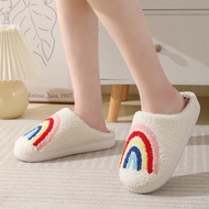 Rainbow Warm Fluffy Slippers Soft Cozy House Slippers Bedroom Slippers for Women