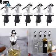 (THEBEST) 5Pcs Bottle Pourer Liquor For Spirit Oil Olive Stopper Dispenser With Dust