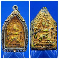 Very Very Old amuletBE241xWat Palelai>100 years old Super Rare Nur Din (earth) Mixed Gold Painting P