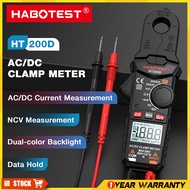 HABOTEST HT200D Digital Clamp Meter Multimeter 200A AC/DC Current and 600V AC/DC Voltage Tester with