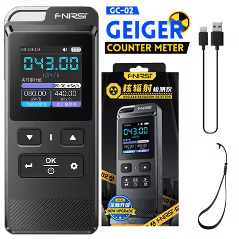 FNIRSI GC-02 Geiger Counter Nuclear Radiation Detector Gamma X-ray Portable Rechargeable Radiation M