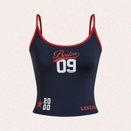 Tank Top SportsWanita with Number Motif – Trendy Y2K Outfit